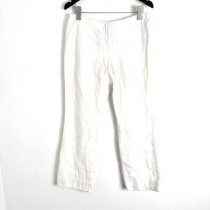 Roberto Cavalli White Linen Cropped Pants size 44IT (US 8)